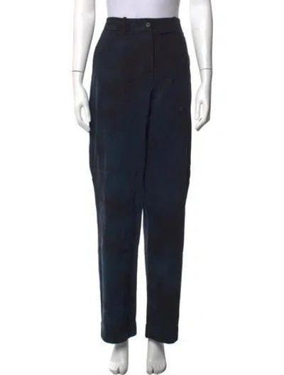 Pre-owned Raquel Allegra Tie-dye Print Wide Leg Pants In Blue