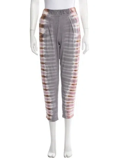 Pre-owned Raquel Allegra Tie-dye Print Wide Leg Pants In Gray
