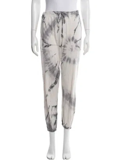 Pre-owned Raquel Allegra Tie-dye Print Wide Leg Pants In Grey