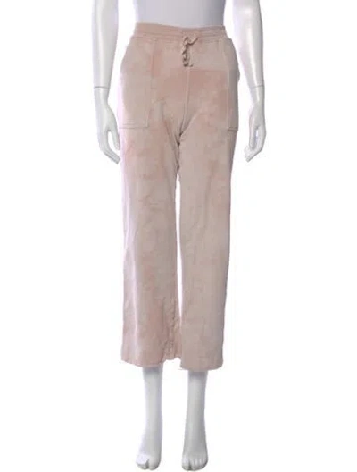 Pre-owned Raquel Allegra Tie-dye Print Wide Leg Pants In Neutral