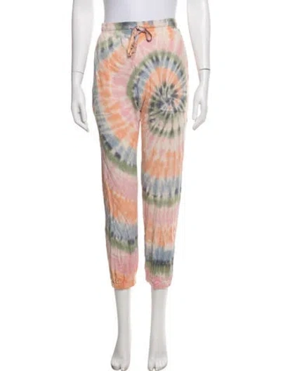 Pre-owned Raquel Allegra Tie-dye Print Wide Leg Pants In Orange
