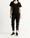 Raquel Allegra Tiger Stripe Bram Tee In Black