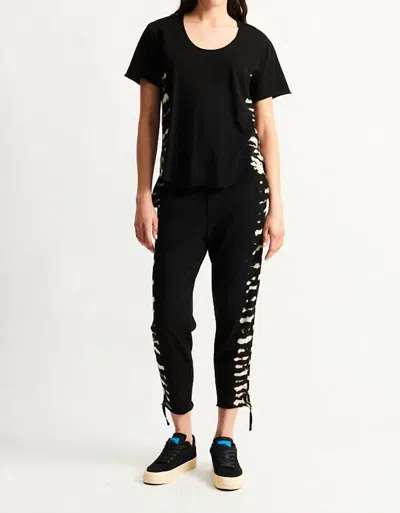 Raquel Allegra Tiger Stripe Bram Tee In Black