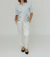 Raquel Allegra Trapunto Pants In Ivory In Multi