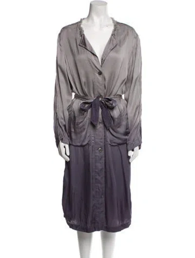 Pre-owned Raquel Allegra Trench Coat In Gray