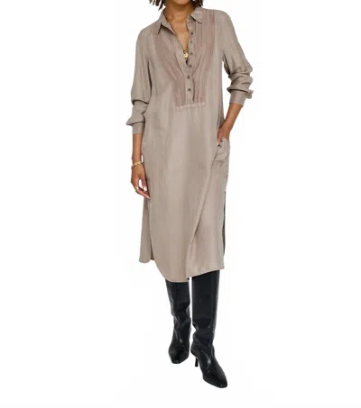 Raquel Allegra Tuxedo Dress In Dark Taupe In Gray