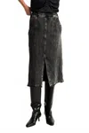 Raquel Allegra Twill Work Skirt In Faded Black In Black