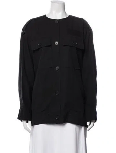 Pre-owned Raquel Allegra Utility Jacket In Black