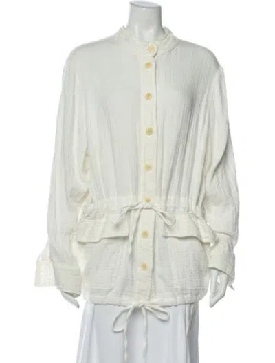 Pre-owned Raquel Allegra Utility Jacket In White