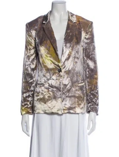 Pre-owned Raquel Allegra Velvet Patterned Blazer In Multi