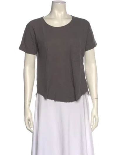 Pre-owned Raquel Allegra Vintage Scoop Neck T-shirt In Gray