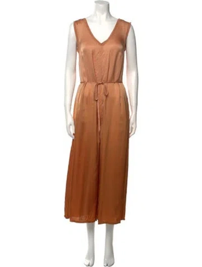 Pre-owned Raquel Allegra V-neck Jumpsuit In Multi