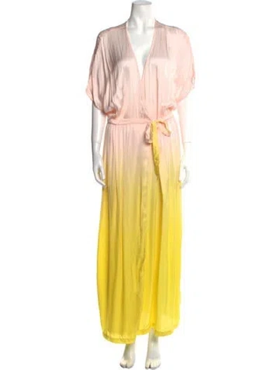 Pre-owned Raquel Allegra V-neck Long Dress W/ Tags In Pink