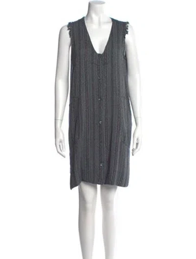Pre-owned Raquel Allegra V-neck Mini Dress