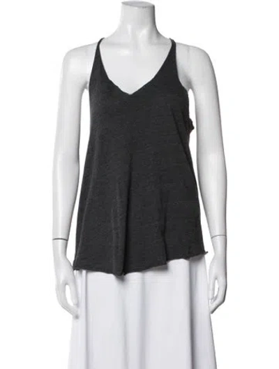 Pre-owned Raquel Allegra V-neck Sleeveless Top In Blue