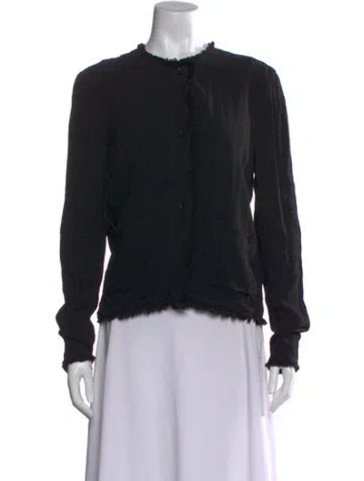 Pre-owned Raquel Allegra V-neck Sweater In Black