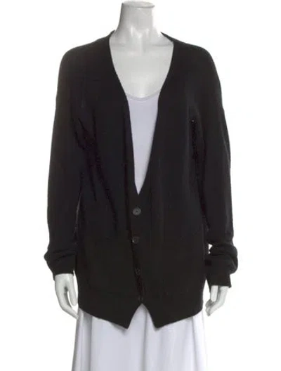 Pre-owned Raquel Allegra V-neck Sweater In Black