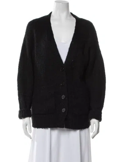 Pre-owned Raquel Allegra V-neck Sweater In Black