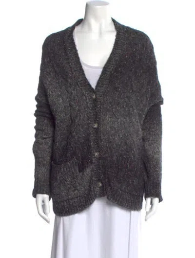 Pre-owned Raquel Allegra V-neck Sweater In Gray