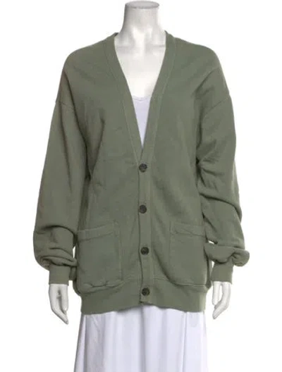 Pre-owned Raquel Allegra V-neck Sweater In Green