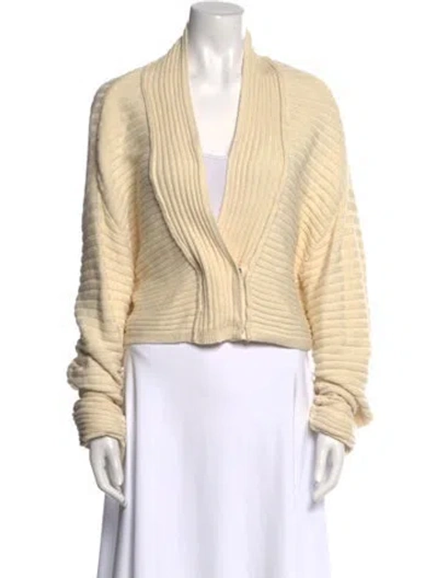 Pre-owned Raquel Allegra V-neck Sweater In Neutral