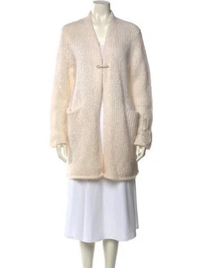 Pre-owned Raquel Allegra V-neck Sweater In Neutral