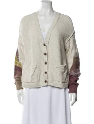 Pre-owned Raquel Allegra V-neck Sweater In Neutral