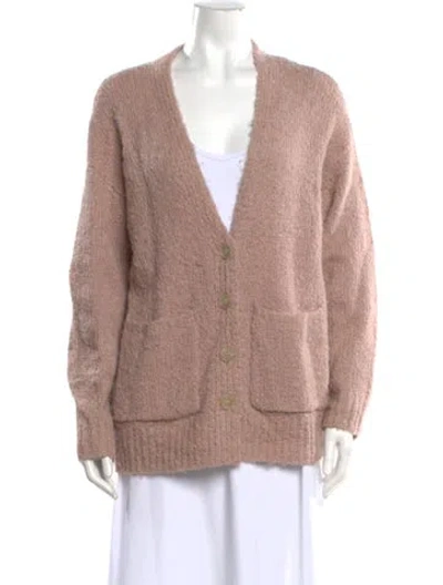 Pre-owned Raquel Allegra V-neck Sweater In Pink