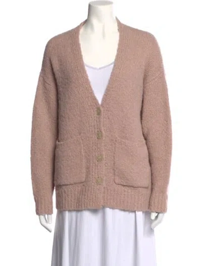 Pre-owned Raquel Allegra V-neck Sweater In Pink
