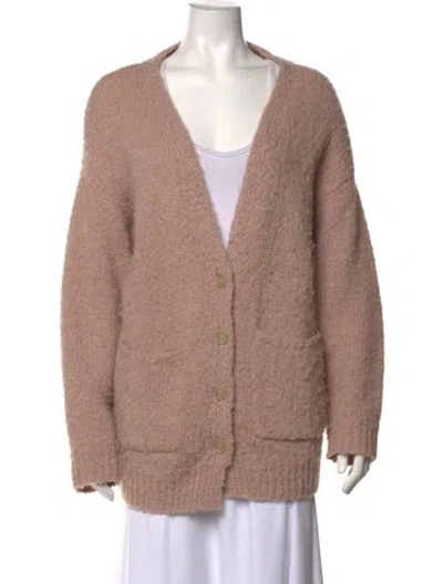 Pre-owned Raquel Allegra V-neck Sweater In Pink
