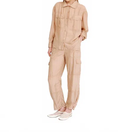 Raquel Allegra Westwood Shirt Jacket In Khaki In Nude