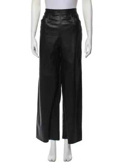 Pre-owned Raquel Allegra Wide Leg Pants In Black