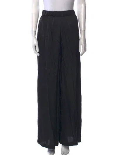 Pre-owned Raquel Allegra Wide Leg Pants In Black