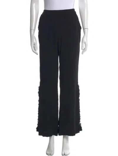 Pre-owned Raquel Allegra Wide Leg Pants In Black