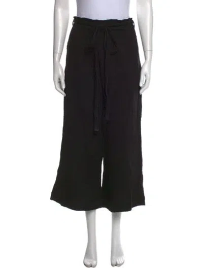 Pre-owned Raquel Allegra Wide Leg Pants In Black
