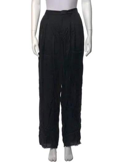 Pre-owned Raquel Allegra Wide Leg Pants In Black