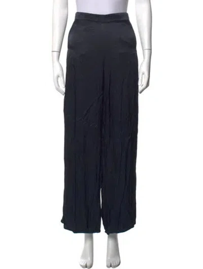 Pre-owned Raquel Allegra Wide Leg Pants In Black