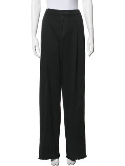 Pre-owned Raquel Allegra Wide Leg Pants In Black