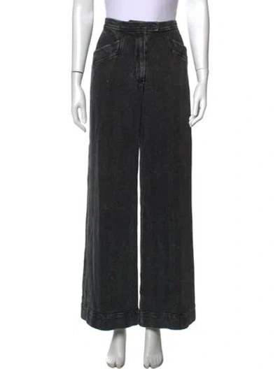 Pre-owned Raquel Allegra Wide Leg Pants In Black