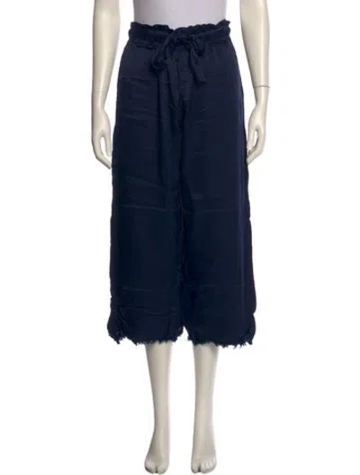 Pre-owned Raquel Allegra Wide Leg Pants In Blue