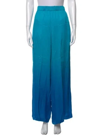 Pre-owned Raquel Allegra Wide Leg Pants In Blue
