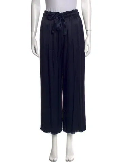 Pre-owned Raquel Allegra Wide Leg Pants In Blue
