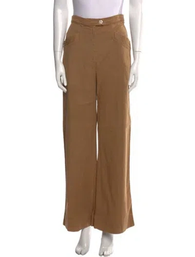 Pre-owned Raquel Allegra Wide Leg Pants In Brown