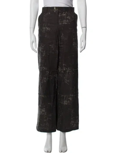 Pre-owned Raquel Allegra Wide Leg Pants In Gray
