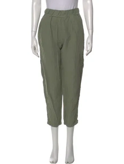 Pre-owned Raquel Allegra Wide Leg Pants In Green
