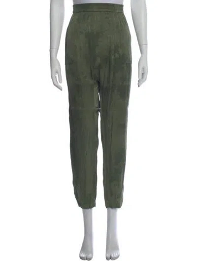 Pre-owned Raquel Allegra Wide Leg Pants In Green