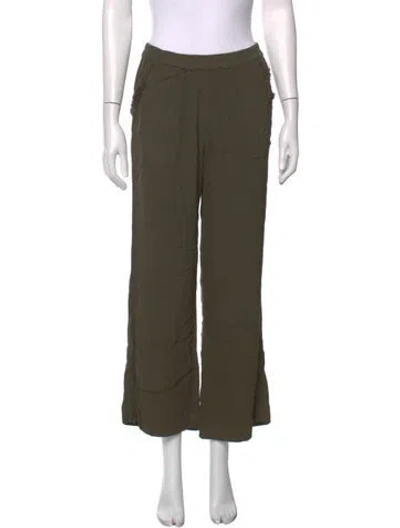 Pre-owned Raquel Allegra Wide Leg Pants In Green