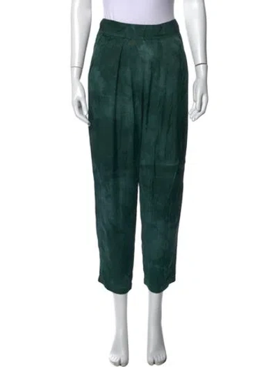 Pre-owned Raquel Allegra Wide Leg Pants In Green