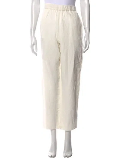 Pre-owned Raquel Allegra Wide Leg Pants In Neutral