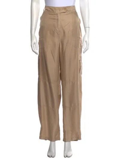 Pre-owned Raquel Allegra Wide Leg Pants In Neutrals